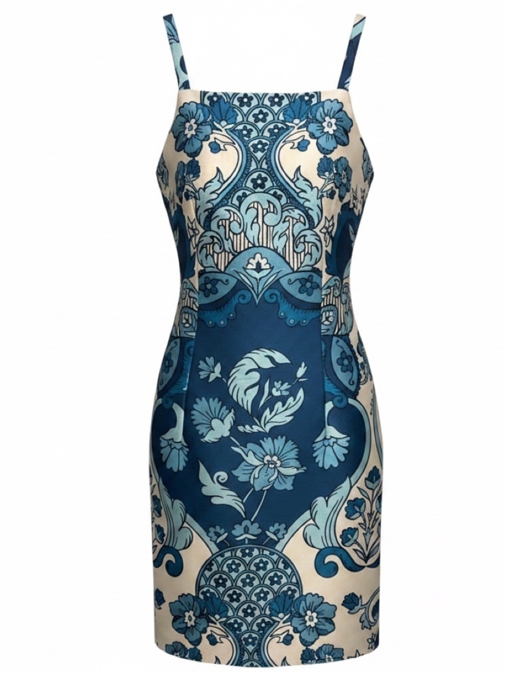 MESTIZA JARDIN BLEU ANISTON MINI DRESS